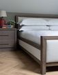 Lancaster Bedside table and Lancaster bed with upholstered panels - Bedroom Furniture - Humphrey Munson