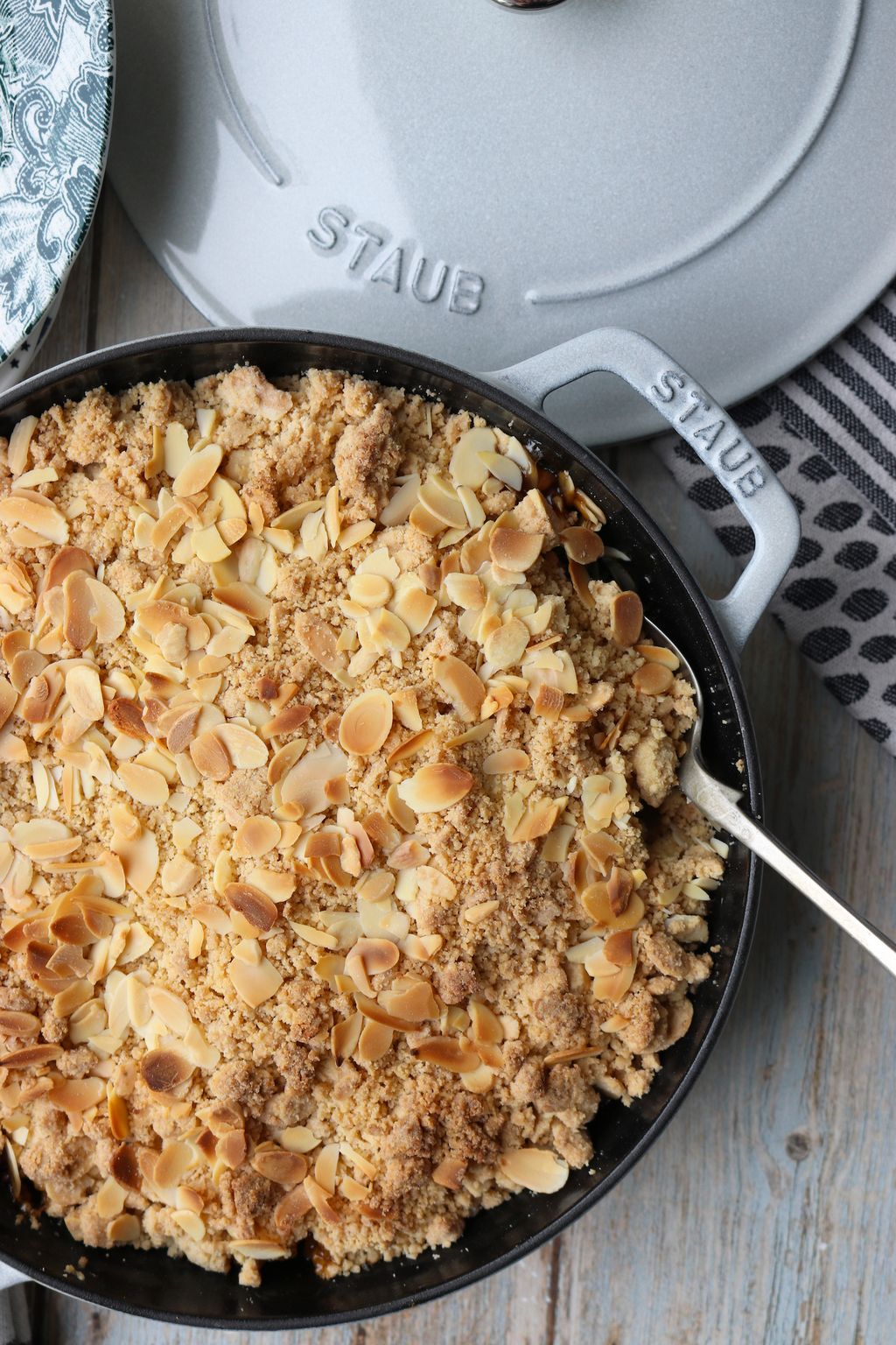 A Nourishing and Delicious Twist on a Classic | Pear Crumble with Flaked Almond Topping