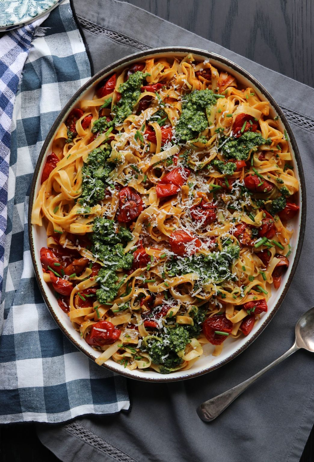 Roasted Tomato & Pesto Tagliatelle