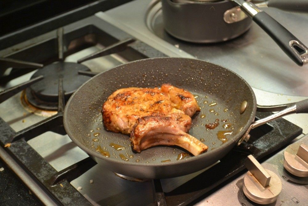 Cooking with Gaggenau at Le Manoir - Pork Chop Maman Blanc - Humphrey Munson Blog