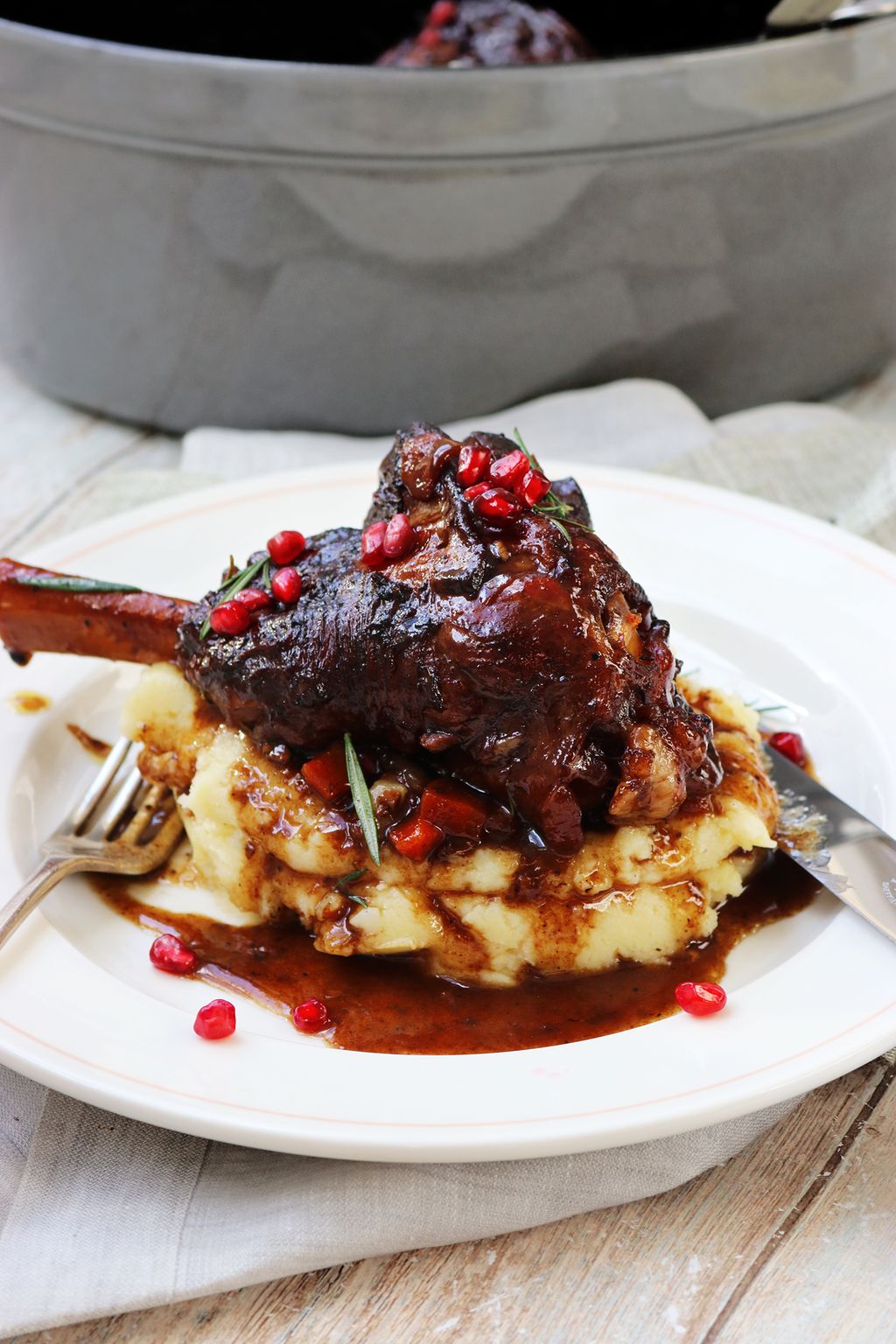 Pomegranate Braised Lamb Shanks