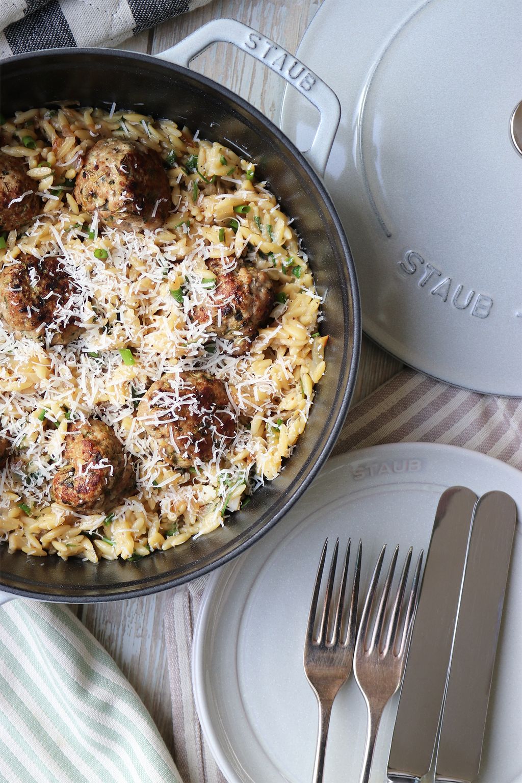 Herby Chicken Meatballs with Orzo