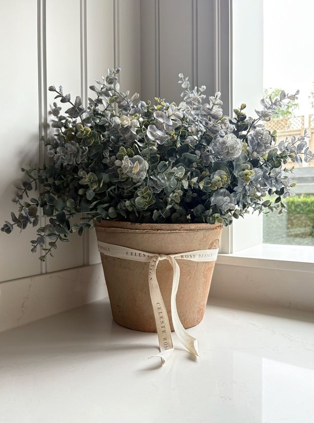 Celeste Rose Eucalyptus Pot