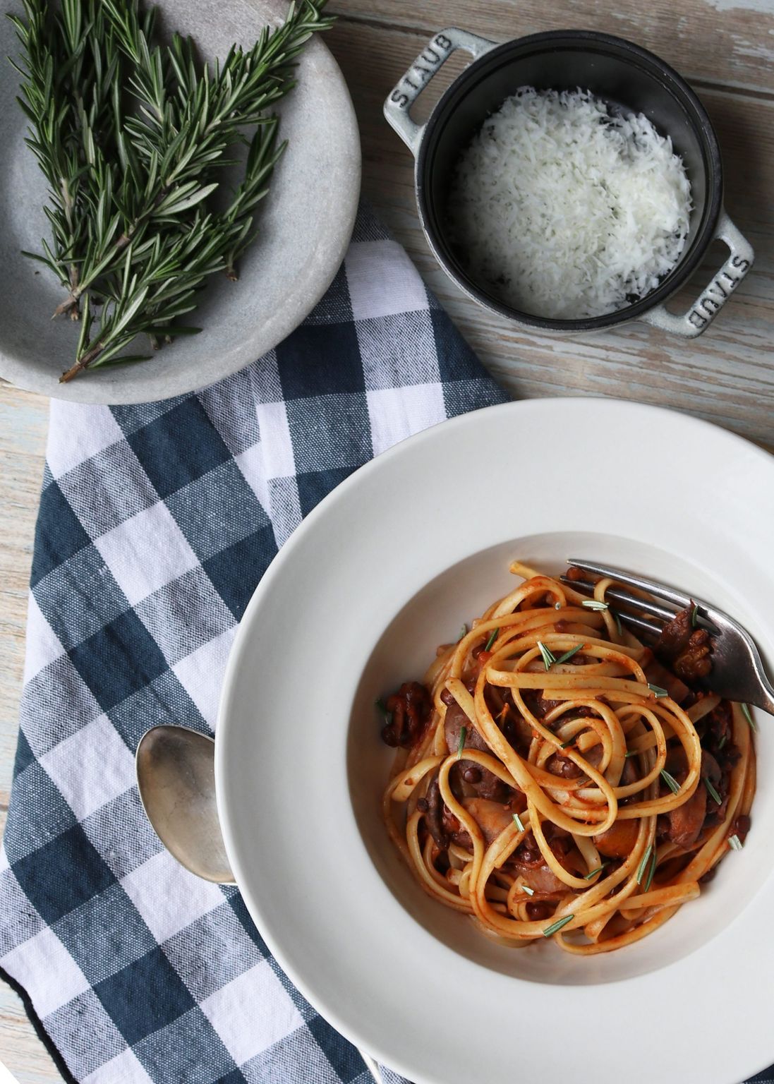 Lentil & Mushroom Bolognese with Linguine