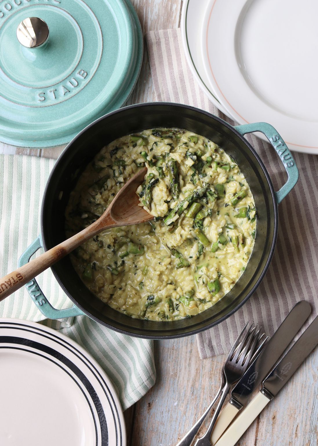 Minty Fresh Asparagus & Pea Risotto