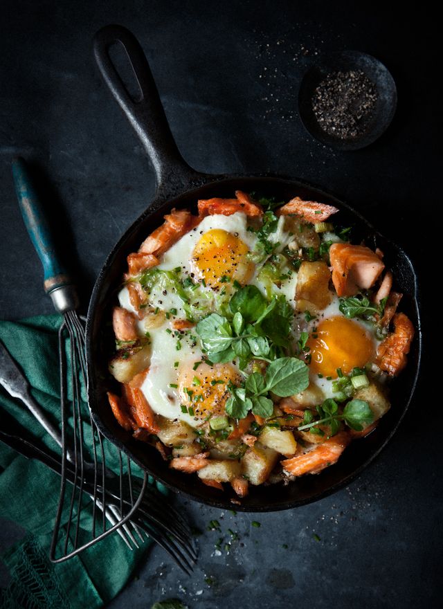 Breakfast Eggs with Smoked Flaky Trout and White Cabbage - What Katie Ate - Humphrey Munson BLog - Easter Lunch